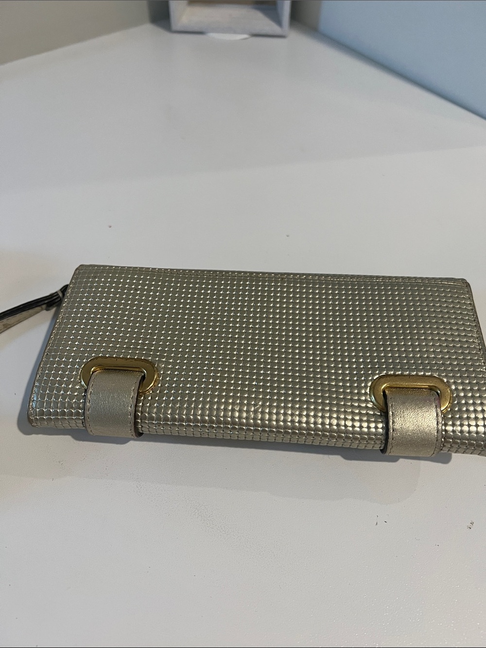 Coach Metallic Gold Textured Wristlet Clutch - Picture 6 of 6